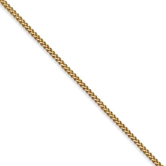 1mm, 14k Yellow Gold, Solid Franco Chain Necklace, 20 Inch - Picture 1 of 8